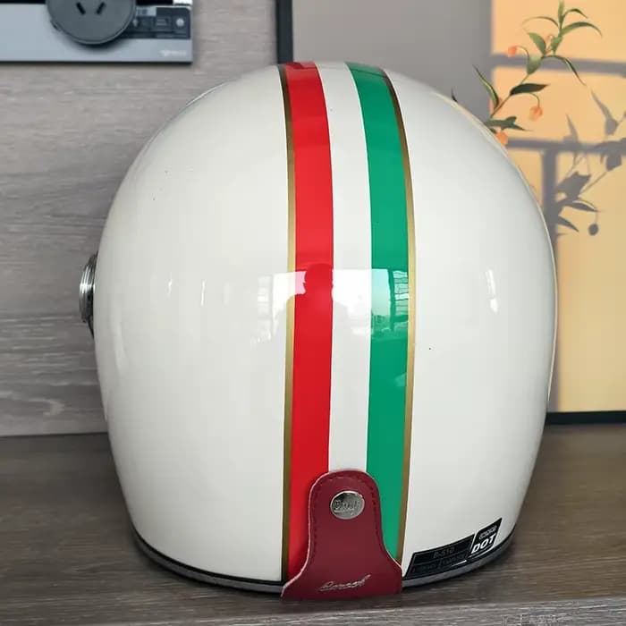 Casque de Moto Rétro Bouvriers en Fibre de Verre