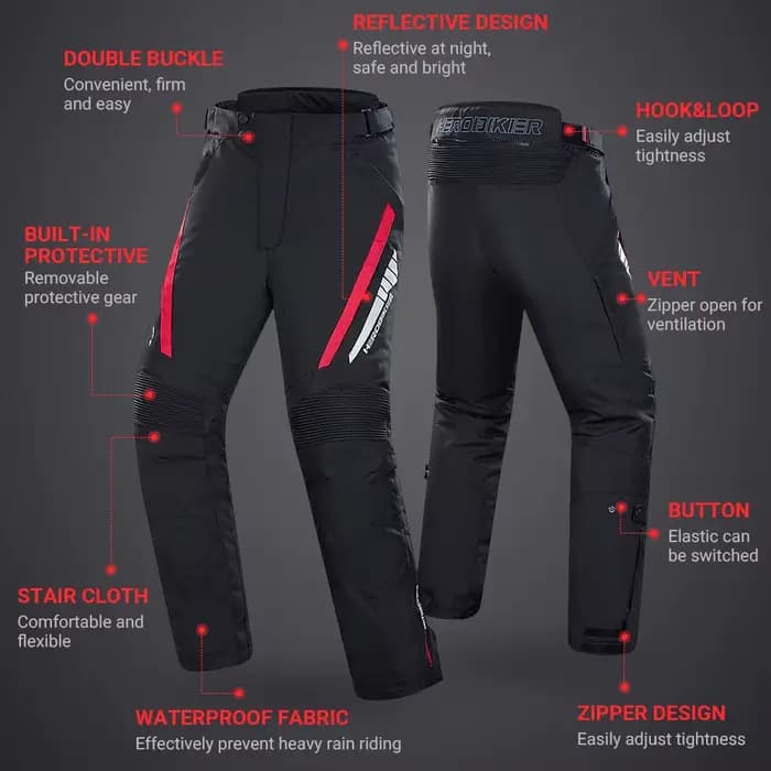 Pantalon de moto chaud coupe-vent avec équipement de protection