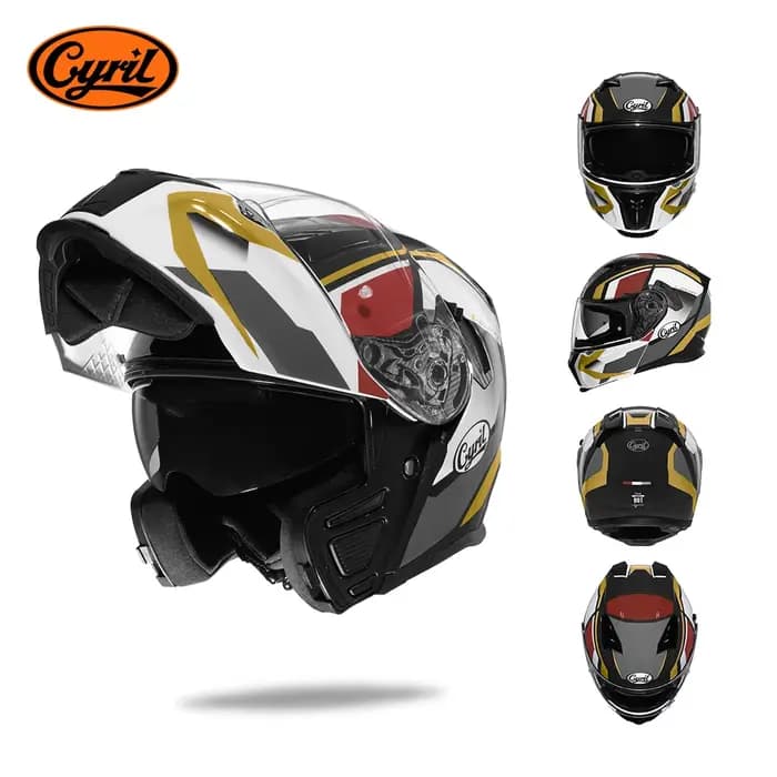 Casque de Moto rabattable avec lunettes de soleil visière double lentille