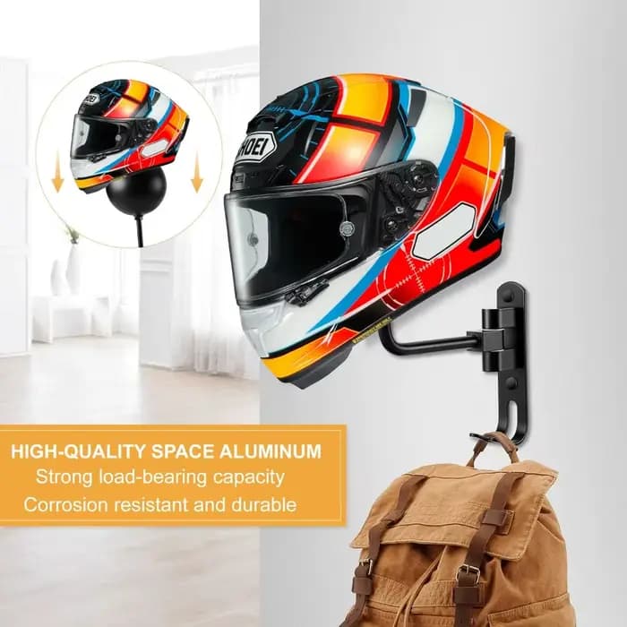 180 ° Support mural rotatif pour casque de moto