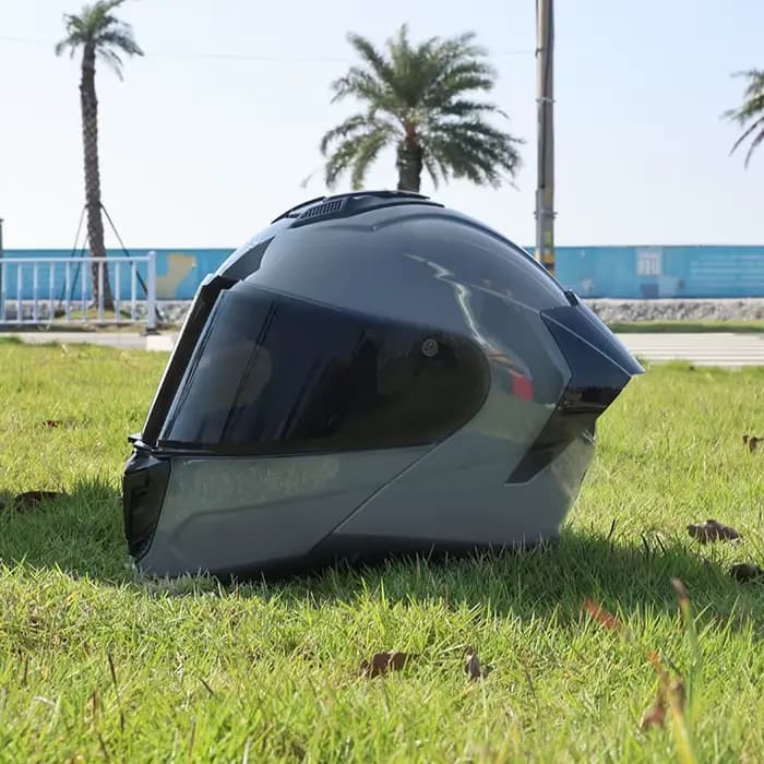 Casque modulaire rabattable pour hommes et femmes, toutes saisons, double visière, coque ABS, norme