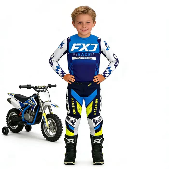 Ensemble motocross enfant : maillot et pantalon de moto