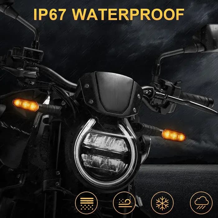 8mm Mini Moto LED clignotants ambre clignotant clignotant clignotant lampe 12V Moto indicateur lampe