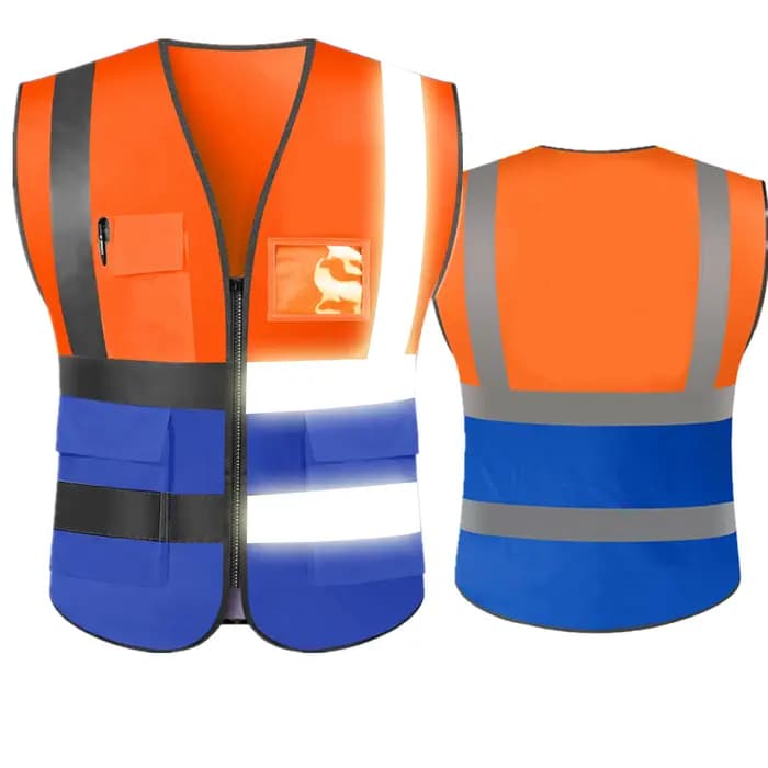 Gilet de sécurité réfléchissant haute visibilité avec bandes réfléchissantes et 5 poches