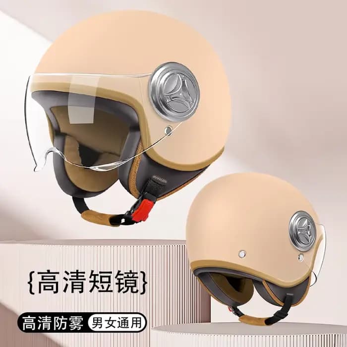 Casque de moto léger de style visage rétro 3/4