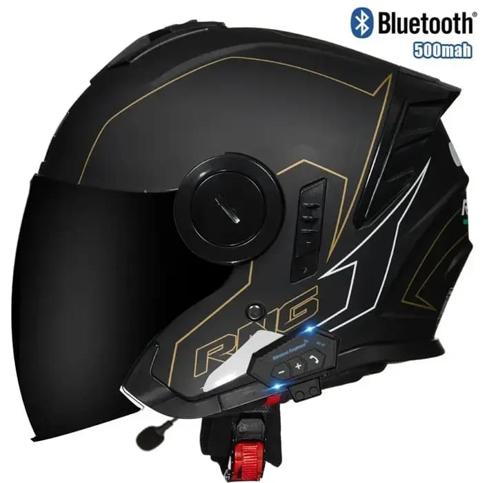 Casque de Moto Anti-buée double lentille Bluetooth