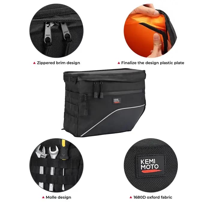 Sacs de selle de moto 26L en toile