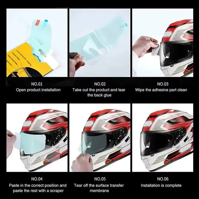 Film anti-pluie et anti-buée pour casque de moto