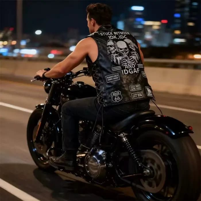 Veste de Moto Vintage homme en cuir véritable Racer rétro