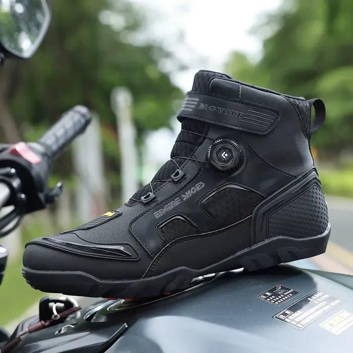 Bottes de moto en cuir pour hommes