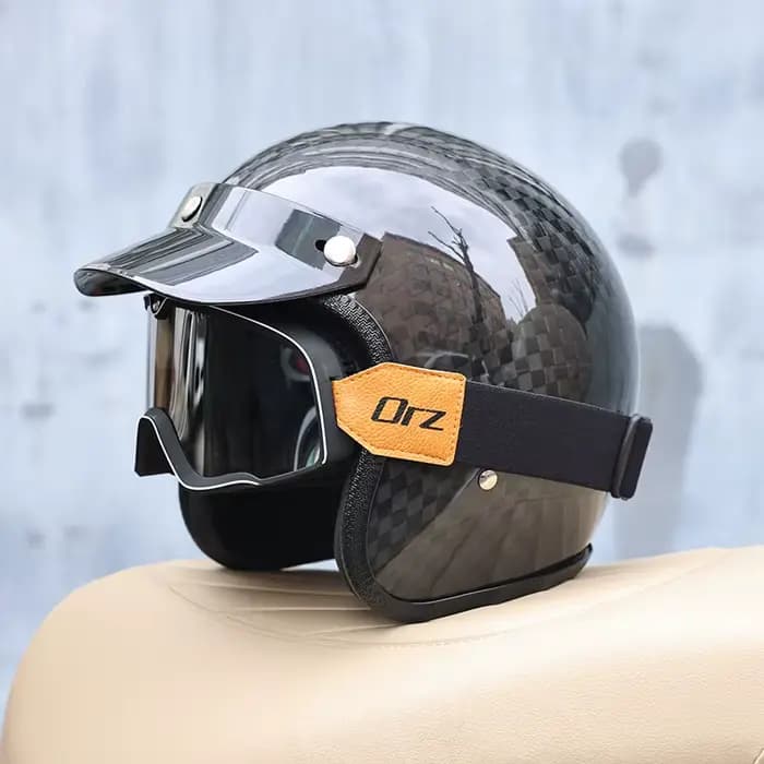 Orz casque de moto de croisière rétro en Fiber de carbone pour hommes et femmes