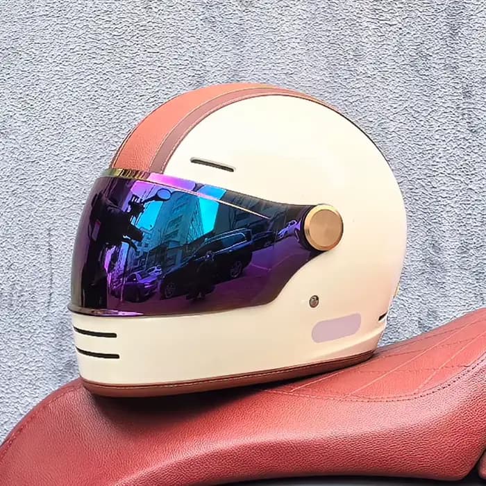 Casque moto intégral ORZ Retro - Design classique