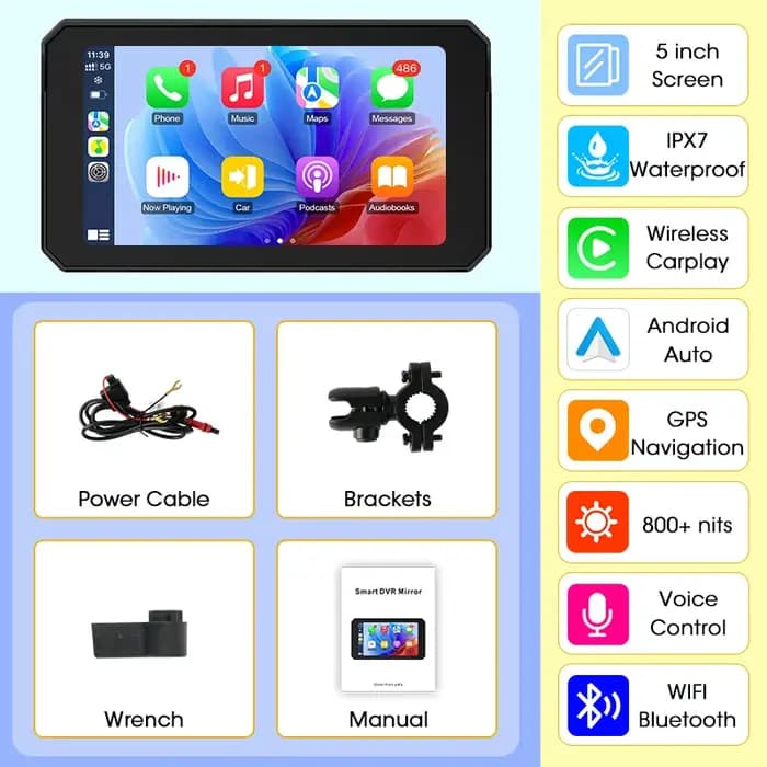 Écran double Bluetooth pour moto