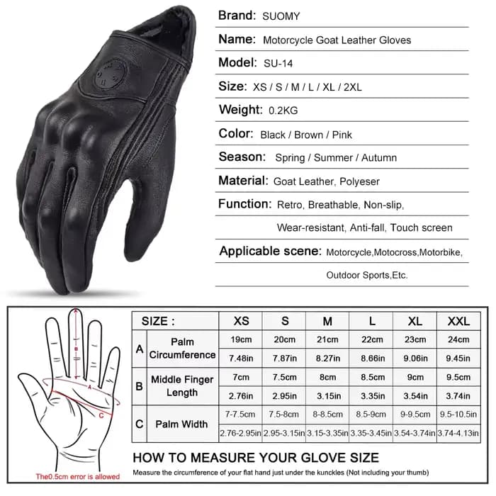 Suomy femmes rose gants de moto écran tactile en cuir vélo électrique gant cyclisme doigt complet Mo