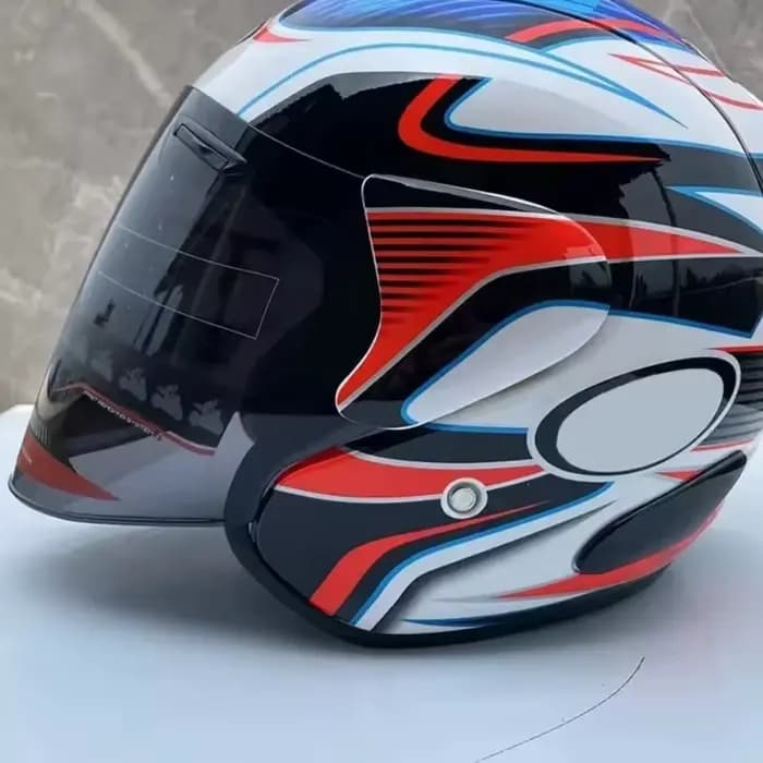Pedrosa-Demi-casque bleu Ram3 GP pour hommes et femmes