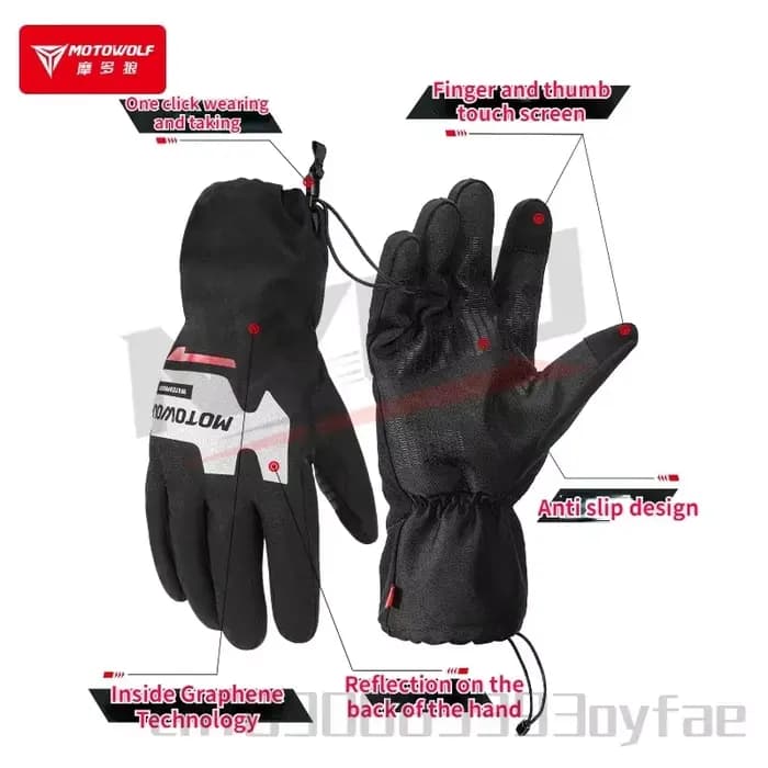 MOTOWOLF gants imperméables équipement de cyclisme lourd pluie à emporter cavalier Tram moto résistant à l'eau écran tactile anti-dérapant