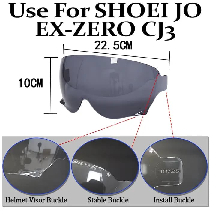 Visière de casque de remplacement pour SHOEI JO EX-ZERO CJ3, Anti-buée électrochromique et Aurora, Protection UV, utilisation jour et nuit