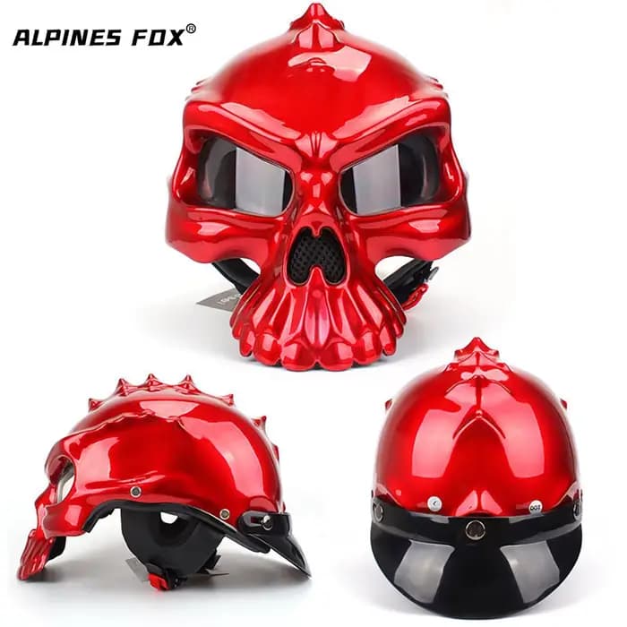 Casque de moto rétro crâne