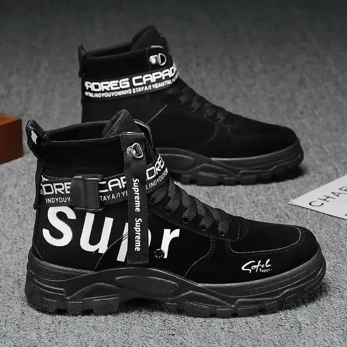 Bottes d'été polyvalentes en cuir pour hommes, chaussures montantes à bout rond, de sport, nouvelle