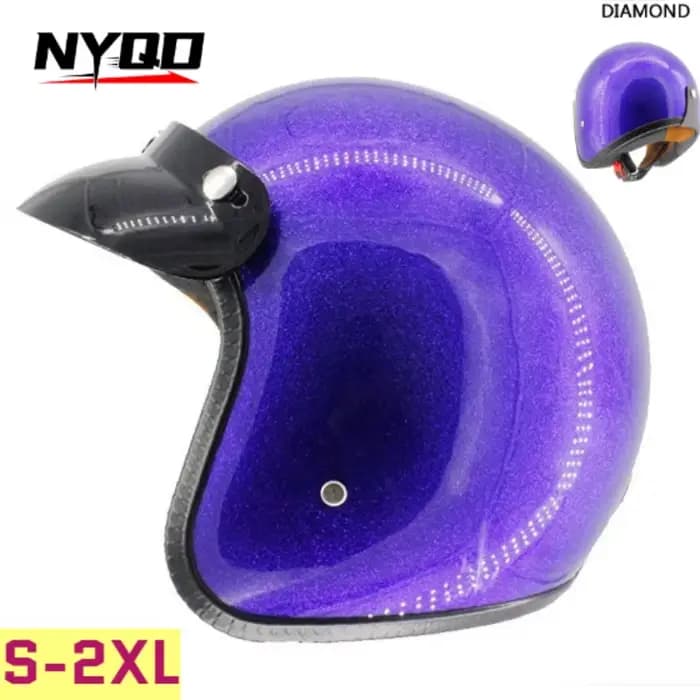 Casque de moto vintage rose brillant