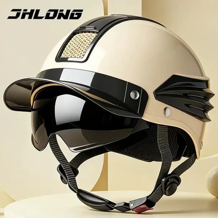 Casque de moto vintage demi-coque respirant pour l'été