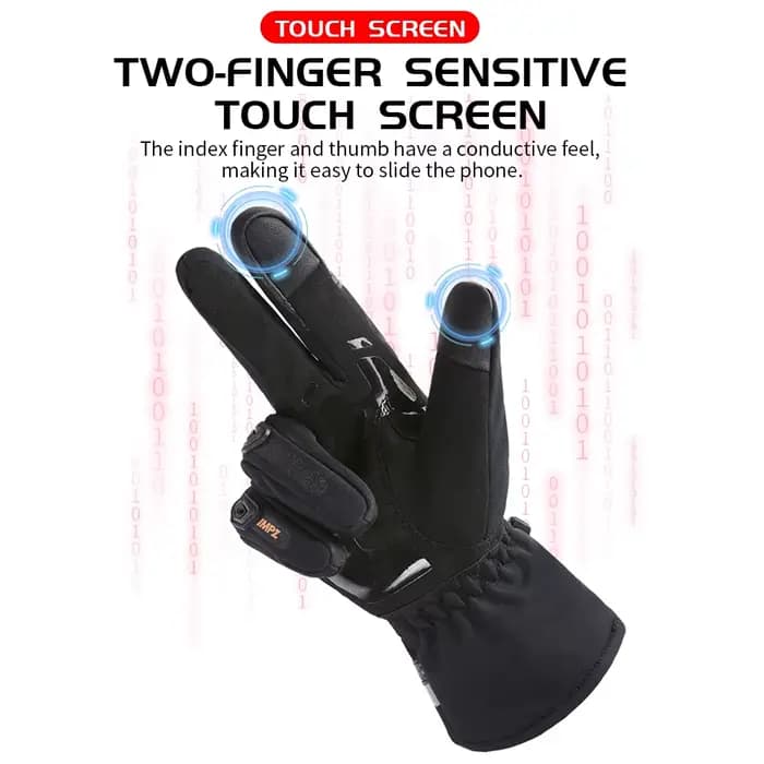 Gants de Moto chauds d'hiver coupe-vent imperméables Guantes