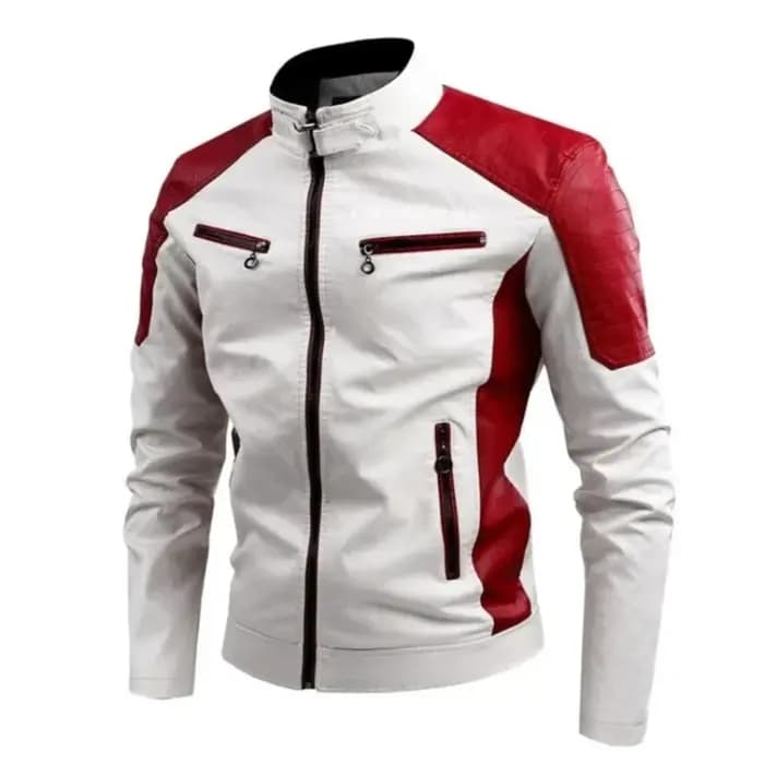 Veste en cuir Patchwork pour Moto