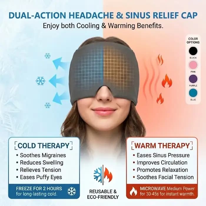 Casque de soulagement de la migraine en gel froid pour la tension