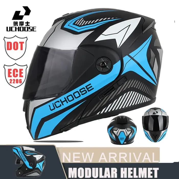 Nouveau casque de moto modulaire intégral course avec Double pare-soleil femmes homme