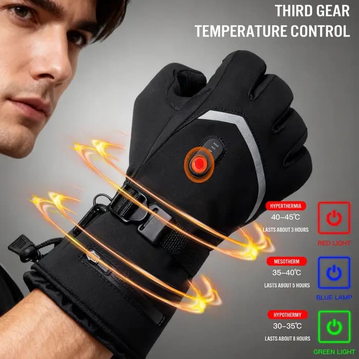 Gants chauffants électriques Moto hiver Moto gants chauffants chaud imperméable Rechargeable chauffage gants thermiques pour motoneige