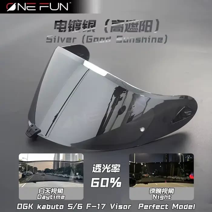 Visière photochromique pour casque de moto OGK Kabuto Aeroblade 5/6 F-17