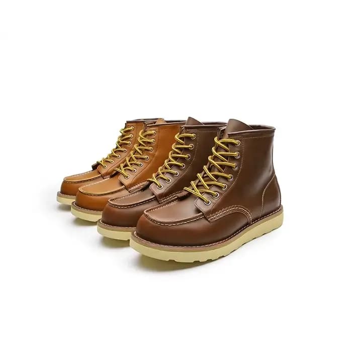 Bottes de moto en cuir véritable pour hommes