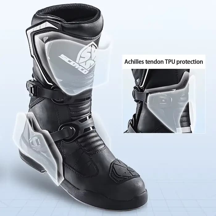 Bottes de moto professionnelles en cuir