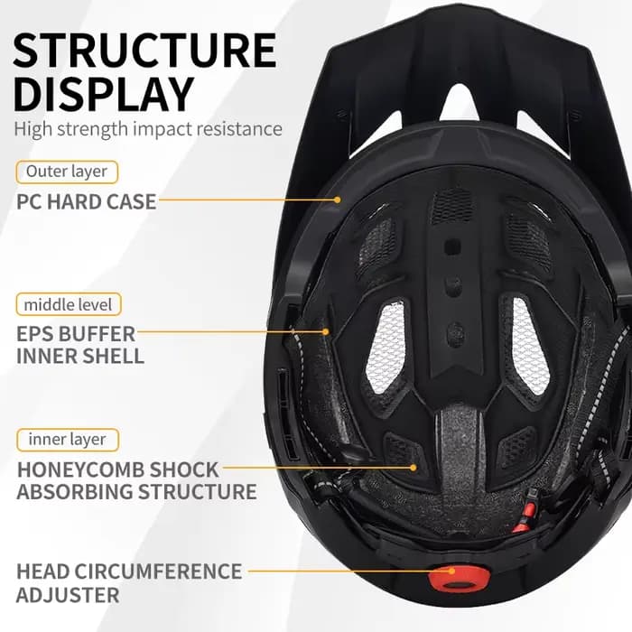 Horntour casque de vélo intégral détachable pour adultes mentonnière