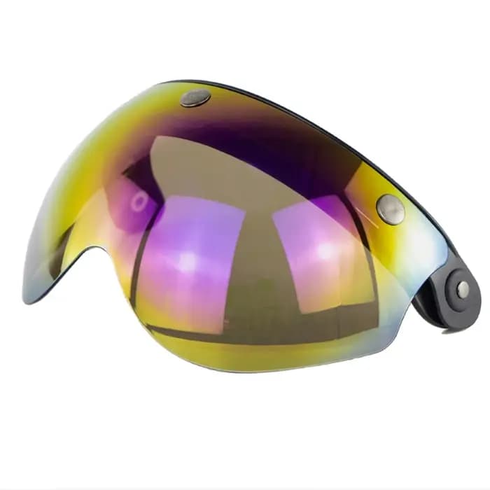 Bouclier de lentille de visière coupe-vent à 3 boutons-pression pour casques de moto rabattable face ouverte H9EE