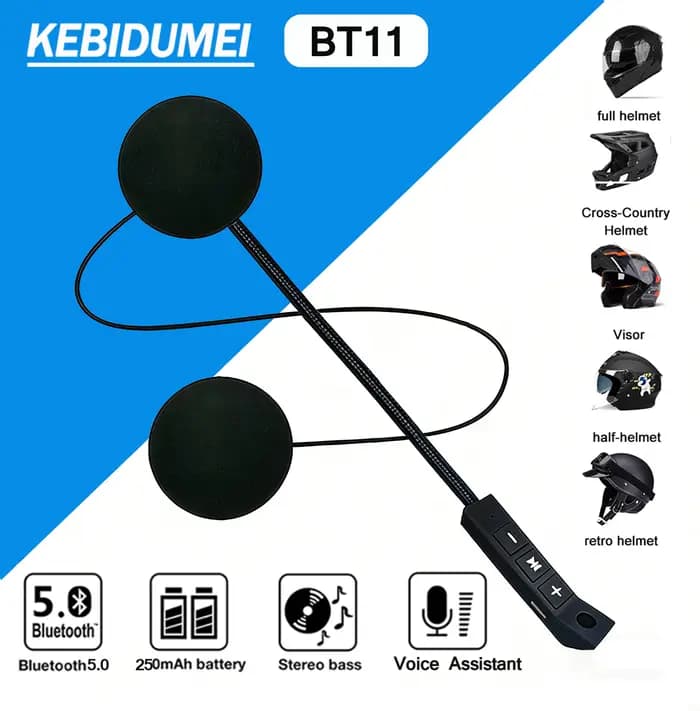 Casque de moto BT5.0 BT11, casque sans fil pour moto, anti-interférence, mains libres, haut-parleur stéréo étanche