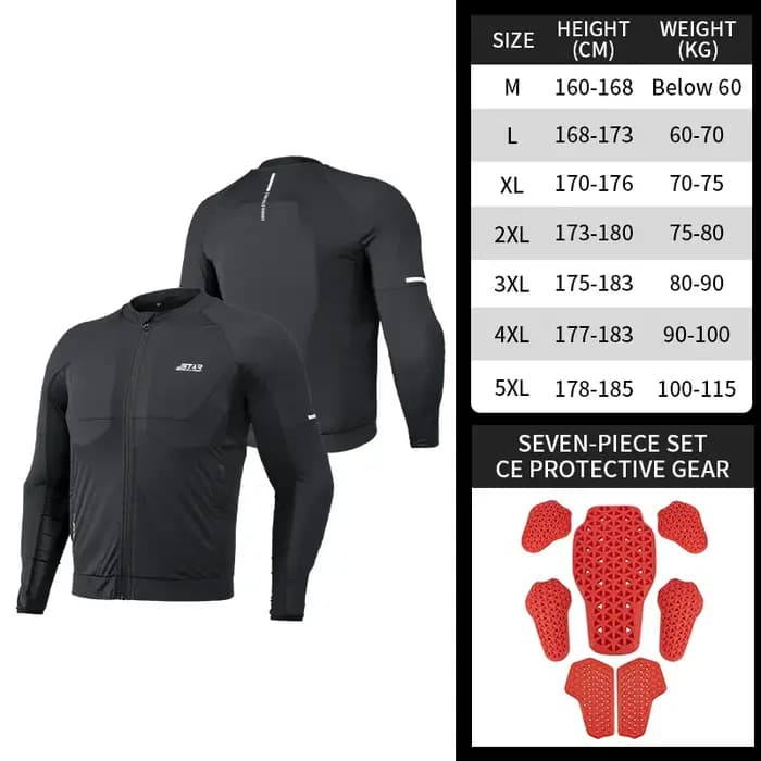Star Field Knight – veste d'armure de moto noire pour hommes