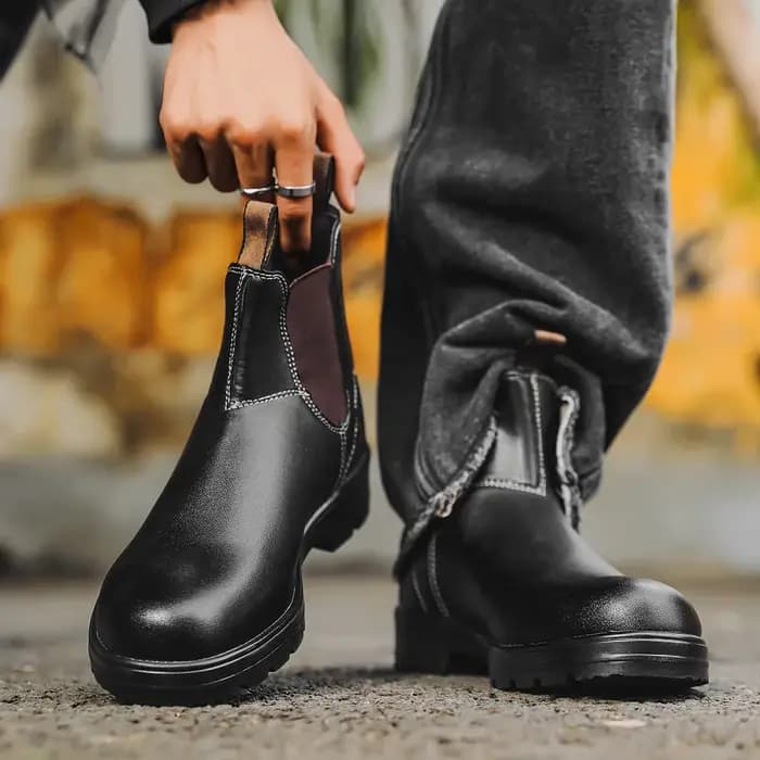 Bottines Chelsea en cuir rétro pour hommes