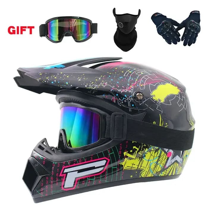 Casque de moto casque tout-terrain vélo descente AM DH casque croisé Capacete Motocross Casco Ш®лом envoyer 3 pièces cadeau moto