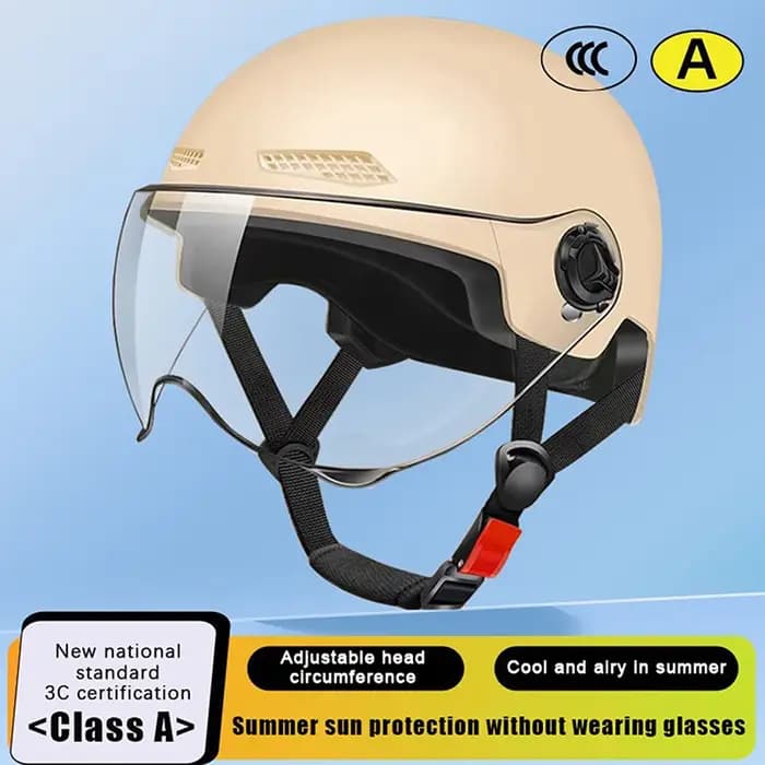 Demi-casque adulte avec lunettes pour moto et vélo - Design de dessin animé
