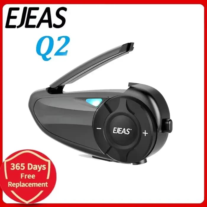 Casque Intercom Moto EJEAS Q2 Bluetooth 5.1 Sans Fil Étanche pour 2 Motocyclistes
