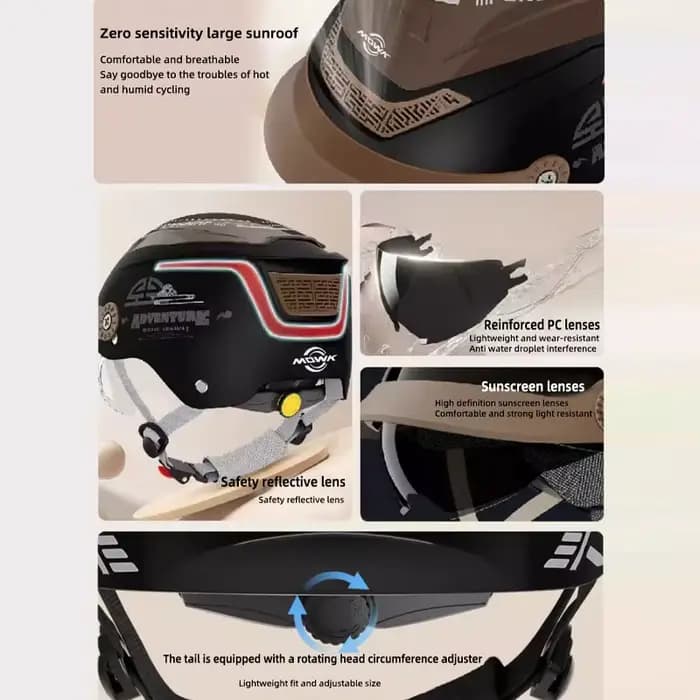 Casque de moto MOWK respirant pour l'été