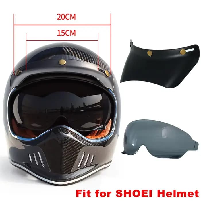 Casque de moto rétro à bord de lentille