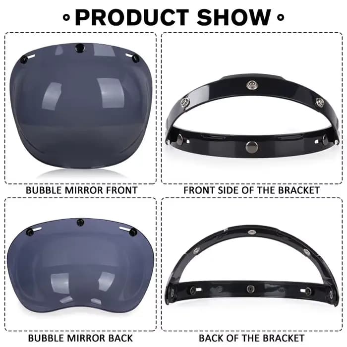 Casque de moto à miroir à bulles authentique