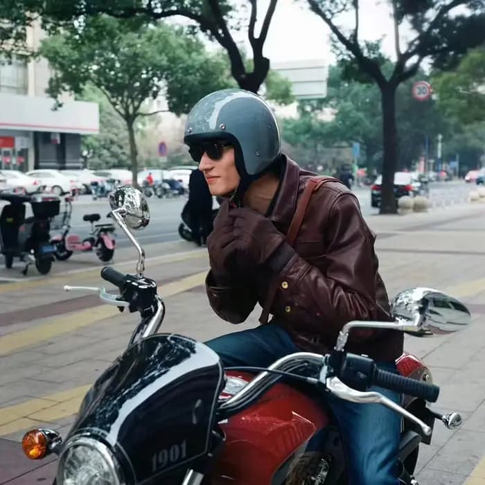 500TX casque de Moto à visage ouvert véritable Vintage rétro Scooter équitation 3/4 Jet Casco DOT approuvé