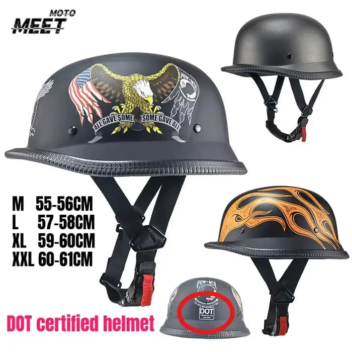 Casque certifié DOT, casque de moto vintage