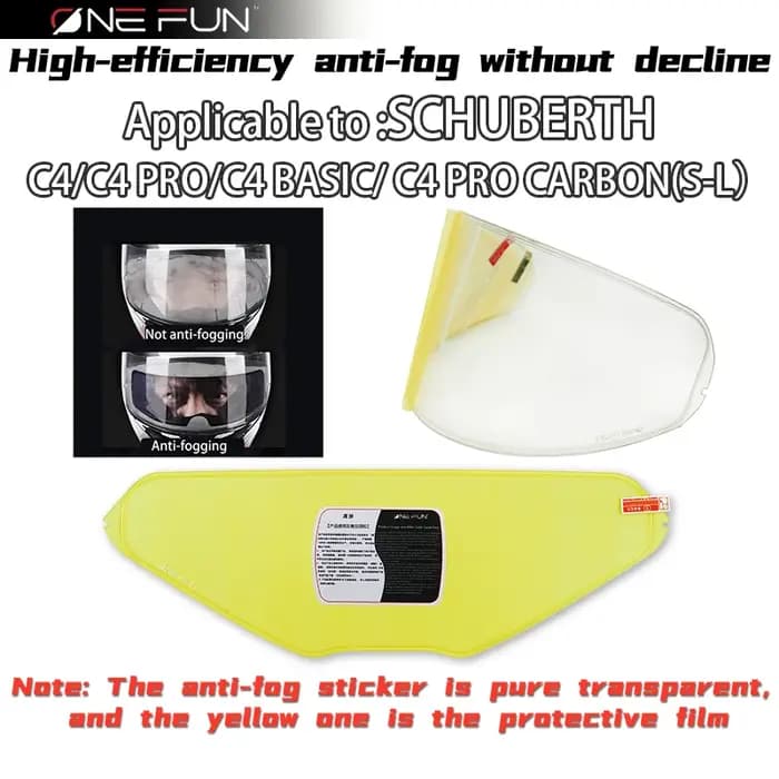 Film autocollant anti-buée pour casque Schuberth C3 C4 C5 S2 S3 E1 E2 PRO BSIC CARBON C3/C4/C5 PRO/ C3
