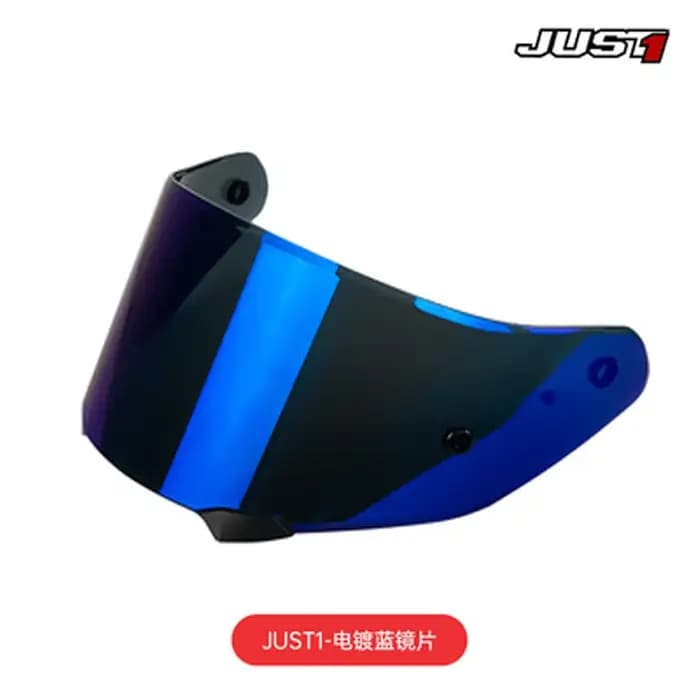 JUST 1 lentille de casque de moto doré Casco mica visières de casque bleu