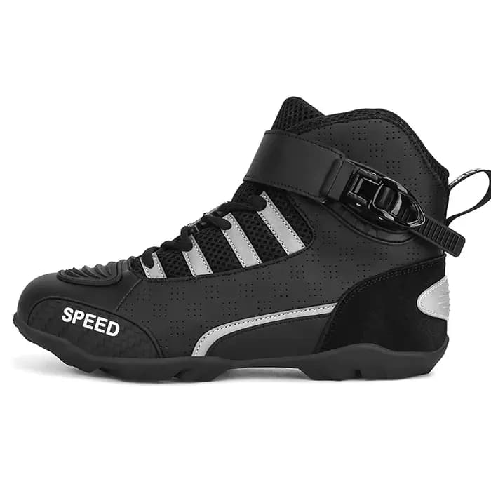 Bottes de moto en cuir respirant pour hommes
