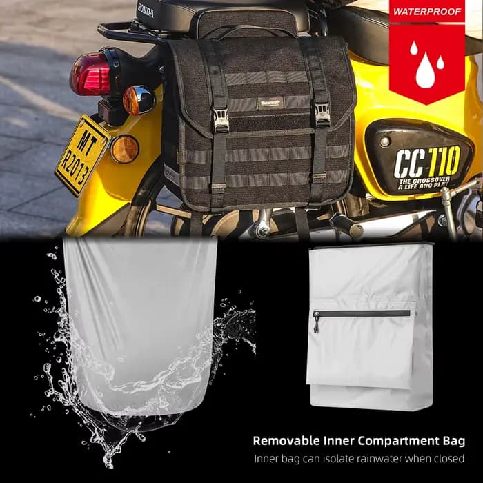 Bal inowalk-Sacoche Latérale Étanche pour Moto, Sacoche de Moteur à Dégagement Rapide avec Support N